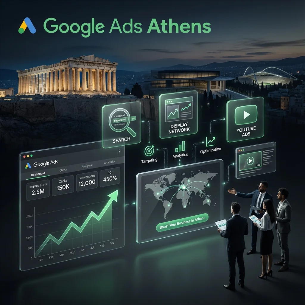 Υπηρεσίες Google Ads Αθήνα από την YFO - Search, Display, YouTube, Performance Max