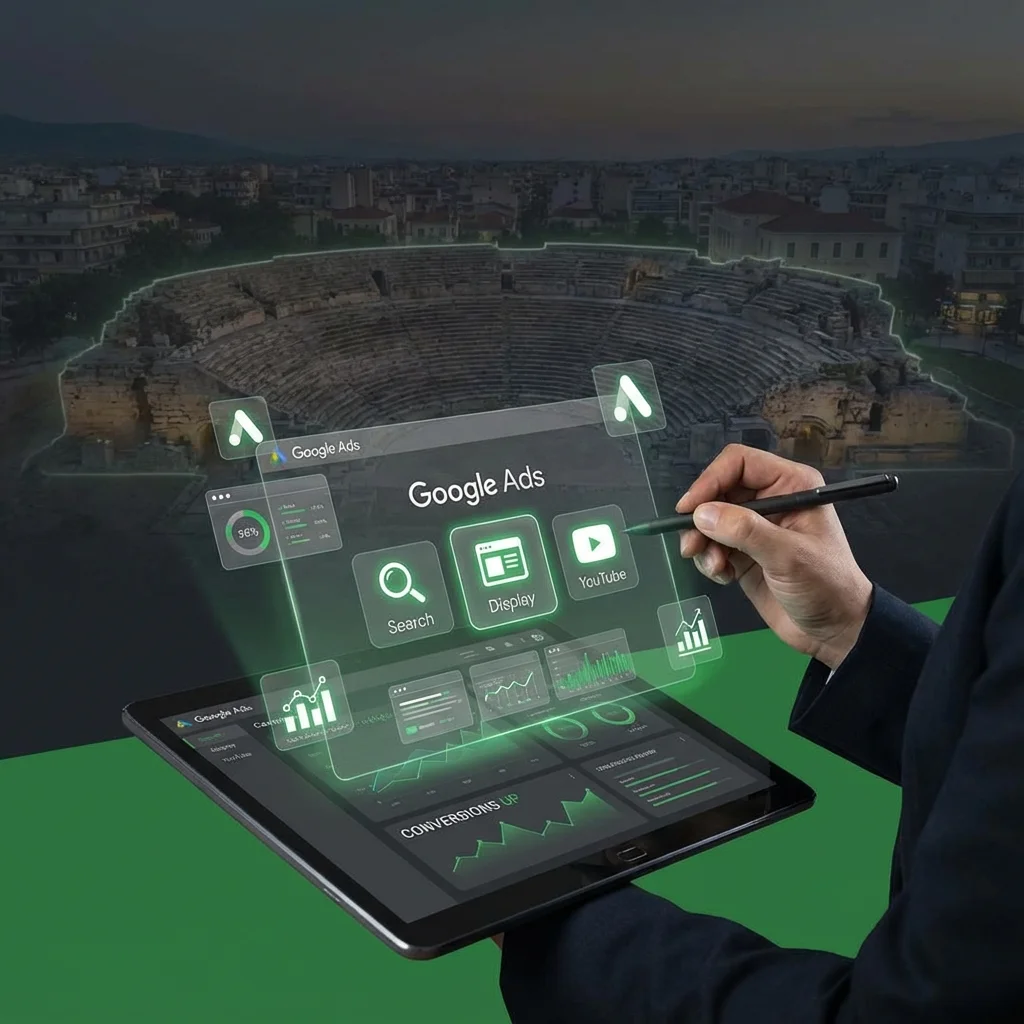 Υπηρεσίες Google Ads Λάρισα από την YFO - Search, Display, YouTube, Performance Max