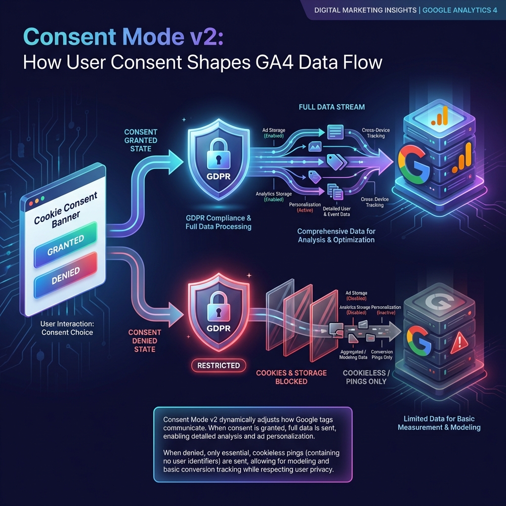 Consent Mode v2 Data Flow Diagram
