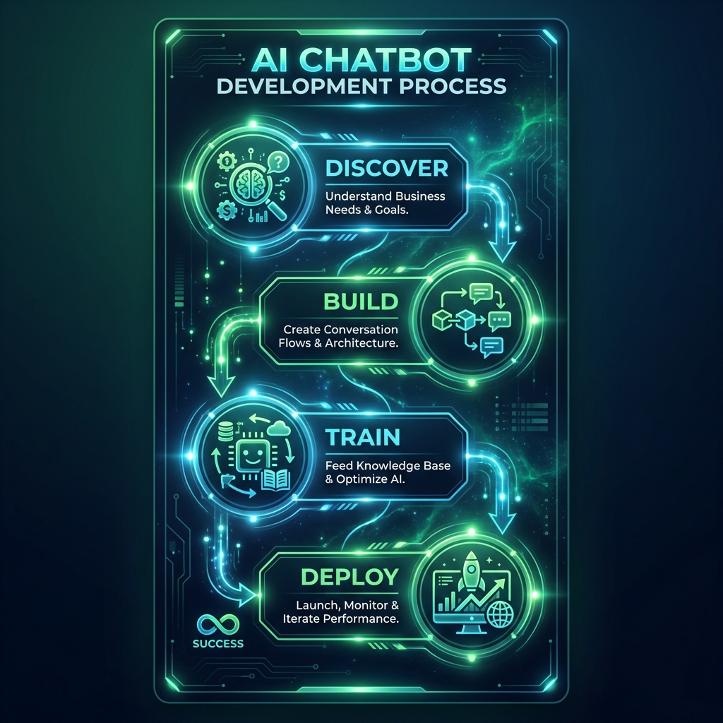 Chatbot Development Process Infographic
