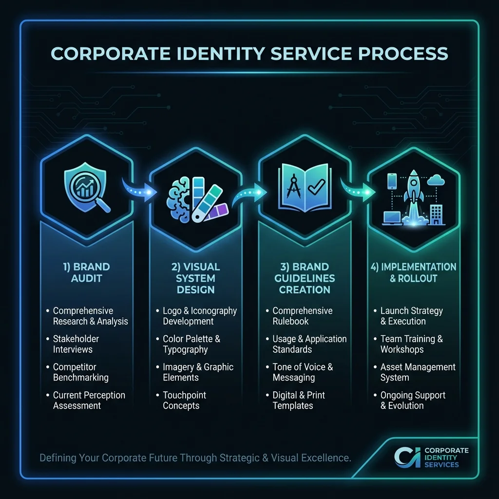 Corporate Identity Process Infographic