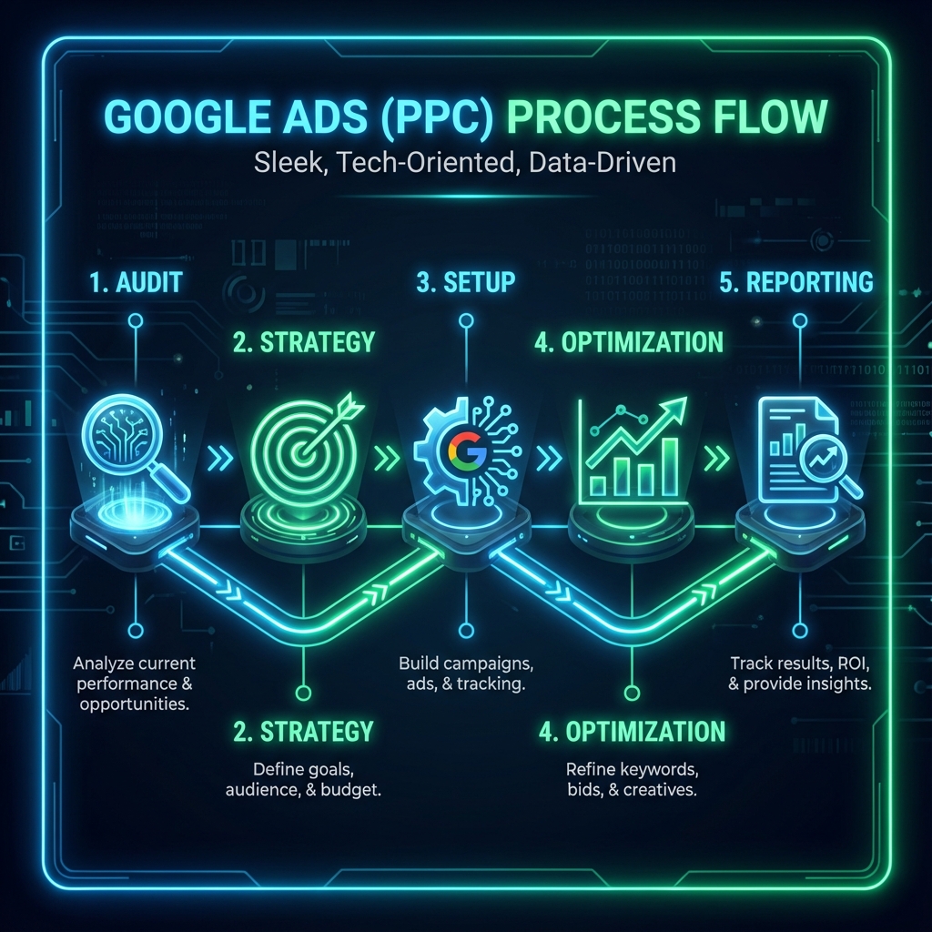 Google Ads Process Infographic