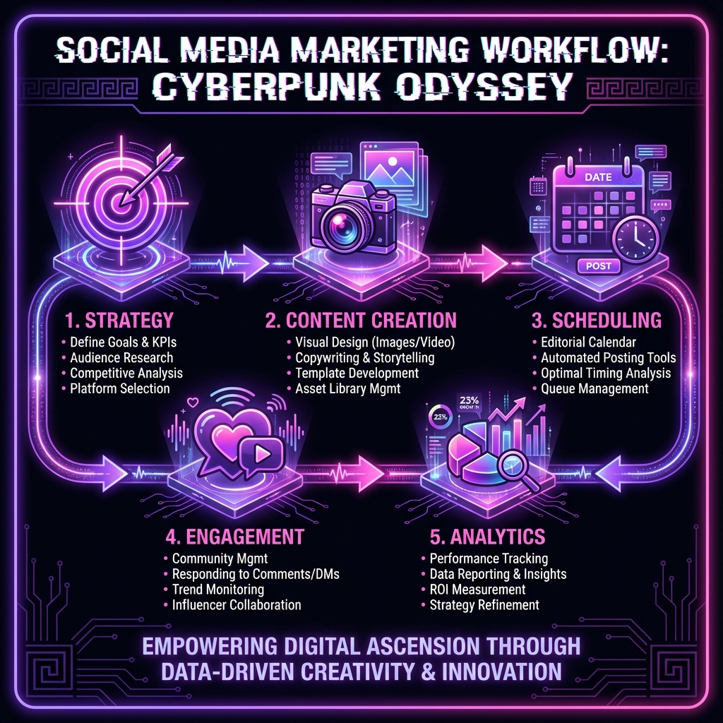 Social Media Process Infographic