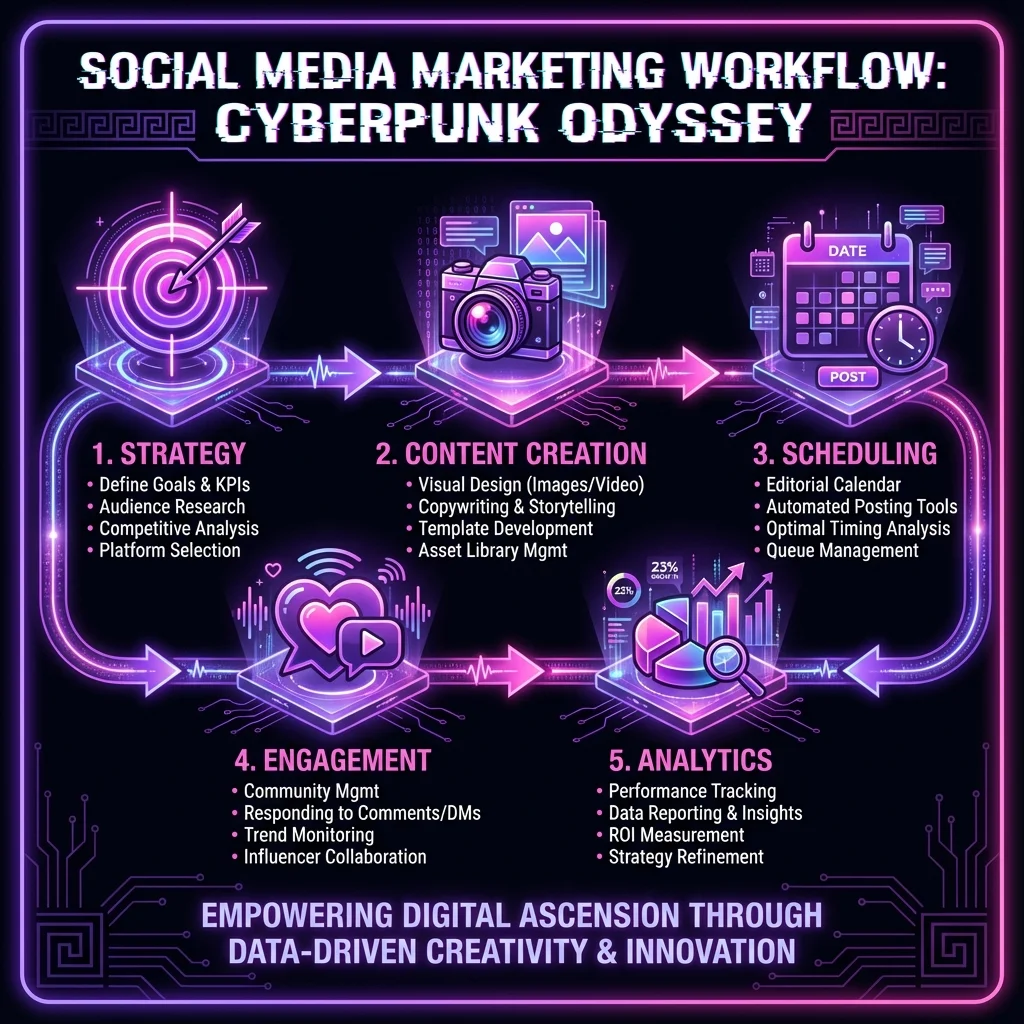 Social Media Process Infographic