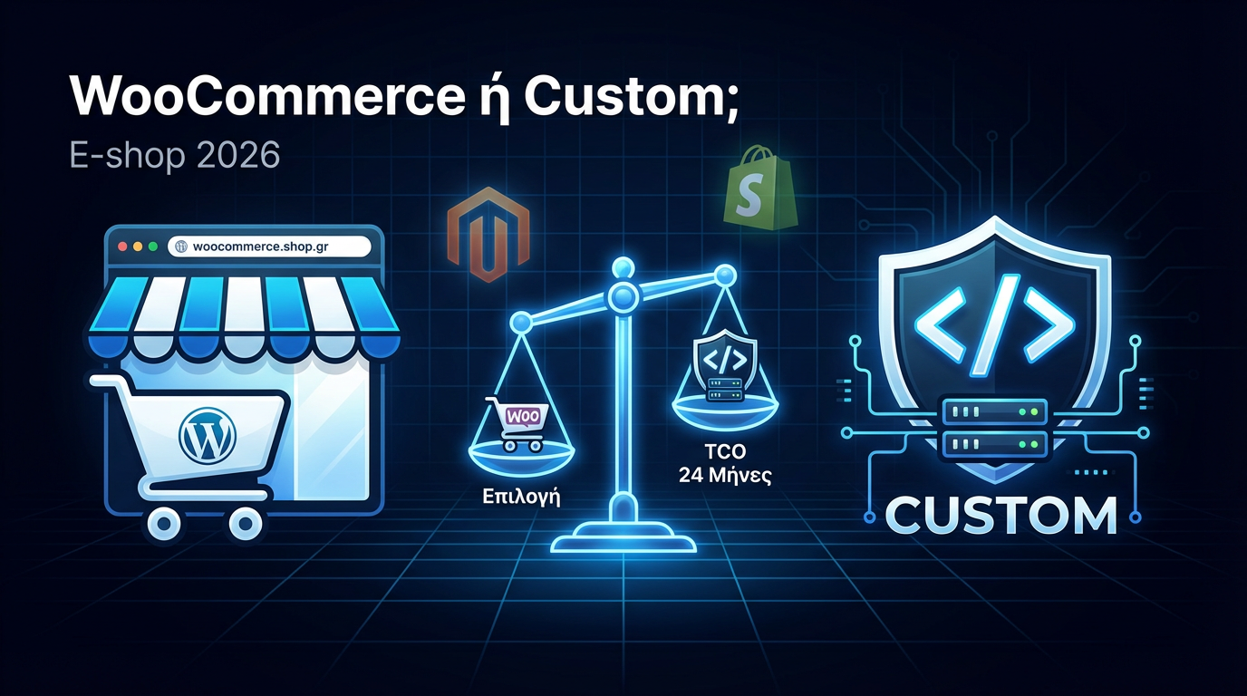 Κατασκευή E-shop 2026 - WooCommerce vs Custom vs Magento/Shopify