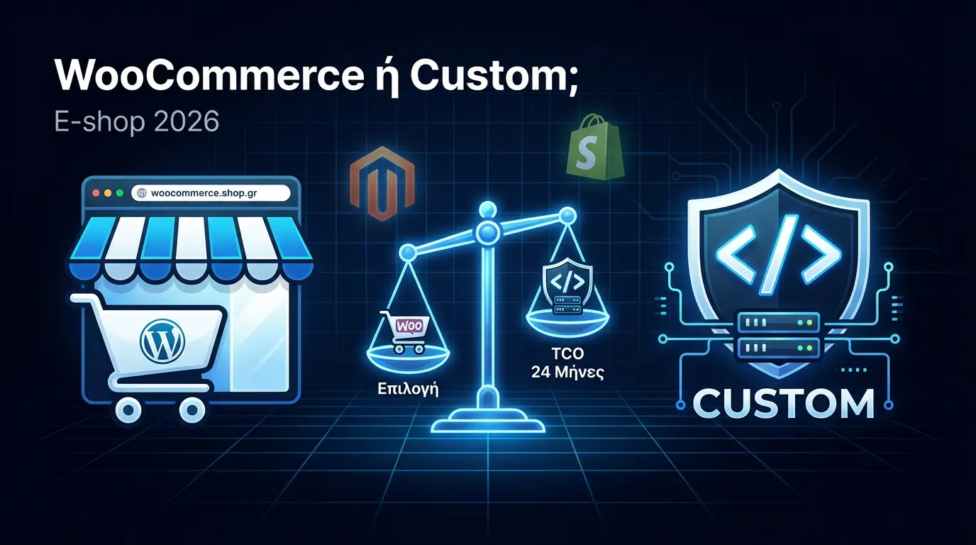Κατασκευή E-shop 2026 - WooCommerce vs Custom vs Magento/Shopify